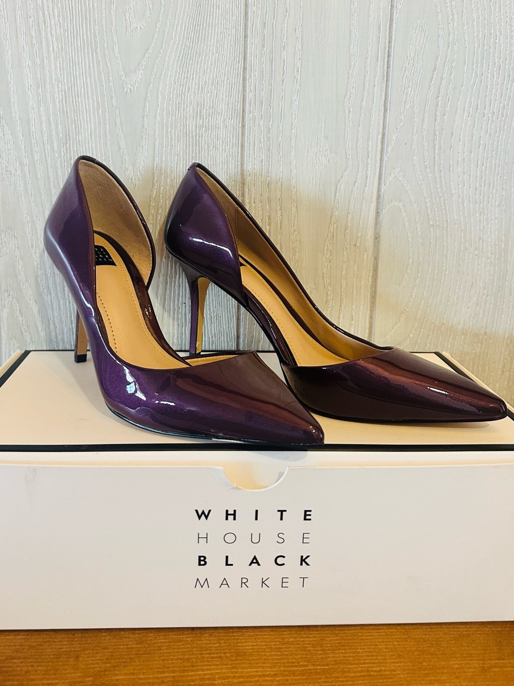 White House Black Market Plum Ella Empire Pointed-Toe Stiletto Pumps 5.5